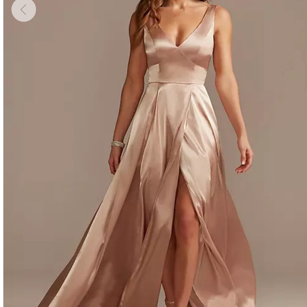 GALINA V-neck tank with slit Bridesmaid dress *SAND*